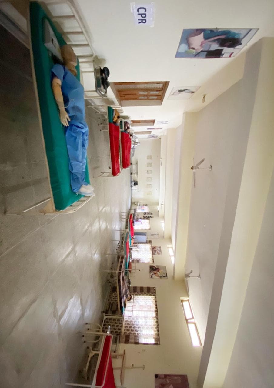 Students practising in the college simulation lab